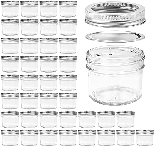 Homerove 4 oz Mason Jars with lids 40-pack
