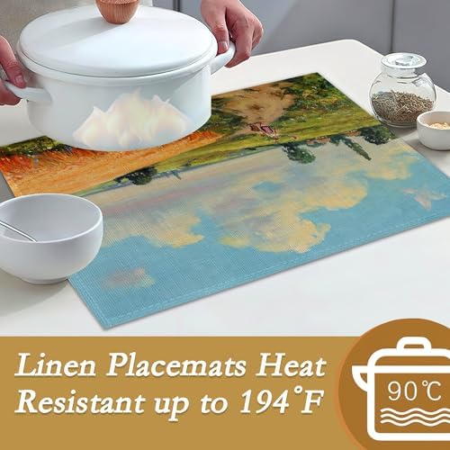 Natural Elegance Oil Painting Landscape Placemats Set of 6