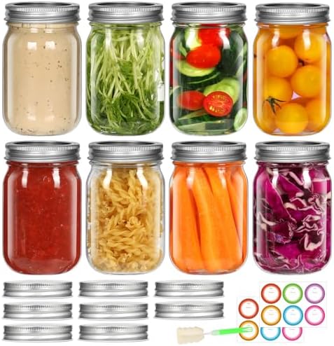 8 x 12 oz Glass Mason Jars