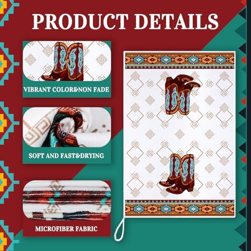 Boyiee Set of 6 Boho Aztec Kitchen Towels