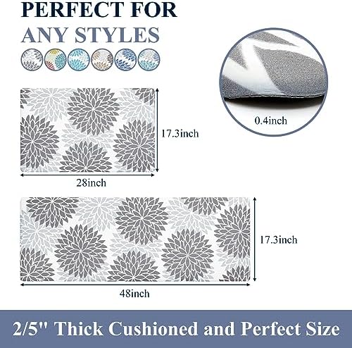 HEBE Anti Fatigue Kitchen Rug Sets 2 Piece
