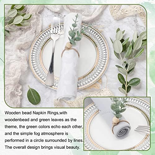 12-Count Rustic Napkin Rings Set