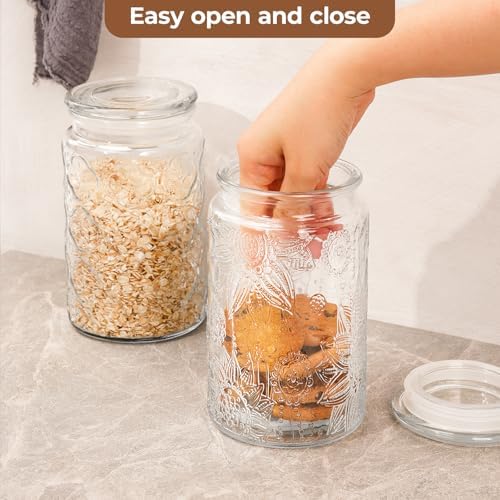 Adodeen 32oz Mason Jars 2-Pack with Sunflower Caroo Canisters