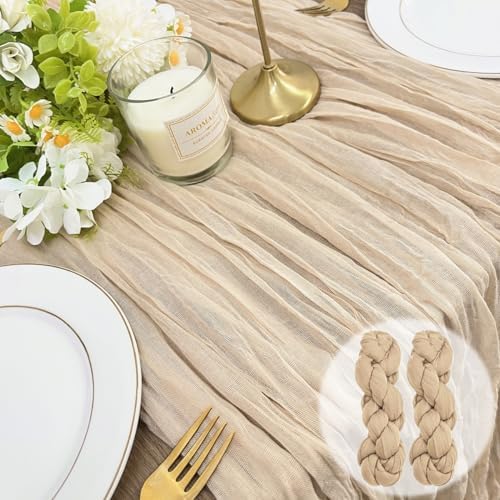 Nude Cheesecloth Table Runners 2-Pack