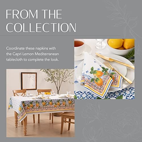 Elrene Home Fashions Capri Lemon Napkins