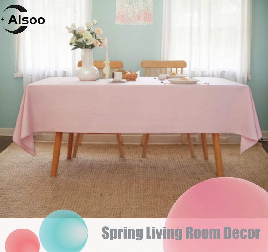 Alsoo Textured Tablecloth for 60x90 Inch Dining Tables