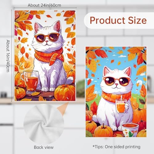 Oeught Autumn Themed Kitchen Towel Set 4Pcs 1