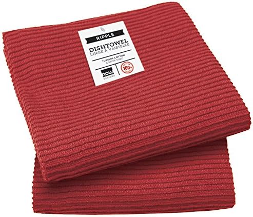 Now Designs Ripple Kitchen Towel Set 2 x Carmine Red