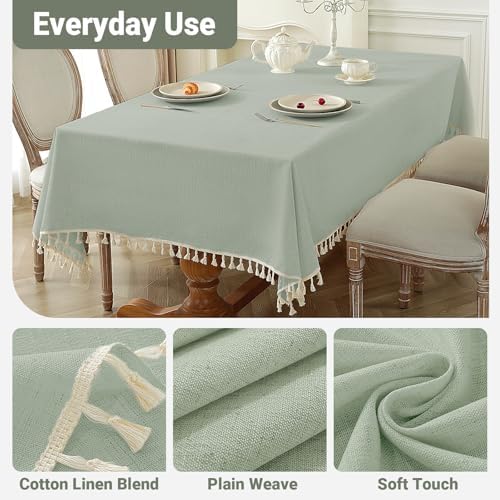 Laolitou Waterproof Cotton Linen Tablecloths
