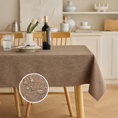 60x84 Inch Waterproof Restaurant Tablecloth Stain Repelling