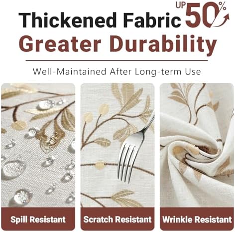 Beveled-Edge Waterproof Cotton Linen Tablecloth