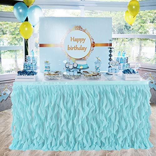 Leegleri 14FT Tutu Table Skirt 14 Foot Tablecloth Mermaid Design
