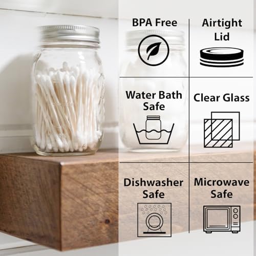 Mason Jars 12Pack of 32oz Airtight Made in USA