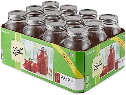 12 Piece Canning Jars with Clear Glass Safe for Home Cooking