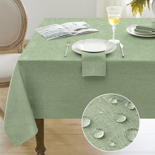 Sage Green burlap tablecloth waterproof for any setting