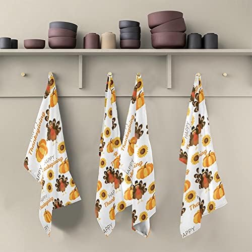 Perfect Thanksgiving Kitchen Set Soft Absorbent Turkey Sunflower Dish Towels