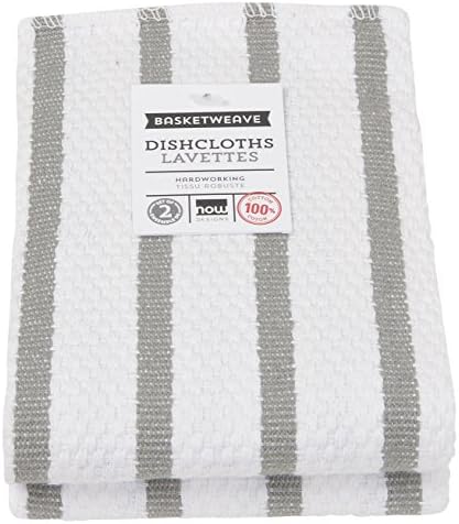 Now Designs Basketweave Kitchen Dishcloth Set Of 2 London Grey