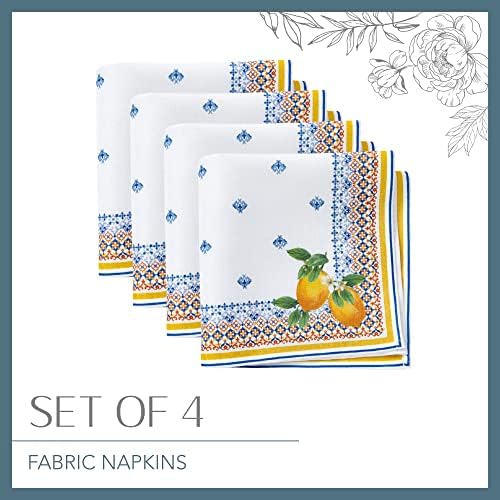 Elrene Home Fashions Capri Lemon Napkins