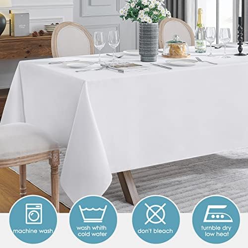 VidaFete 2-Piece 90x132 White Tablecloth Set