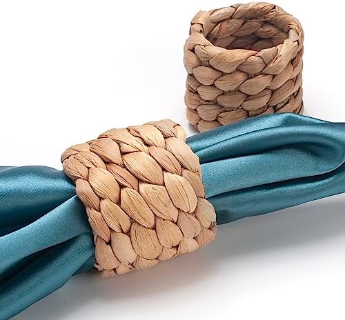 Handmade Water Hyacinth Napkin Rings Set of 6
