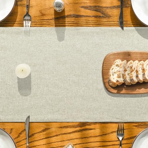 Artoid Mode Beige Table Runner Washable Kitchen Dining Decoration
