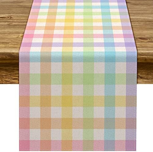 Easter Buffalo Plaid Check Table Runner