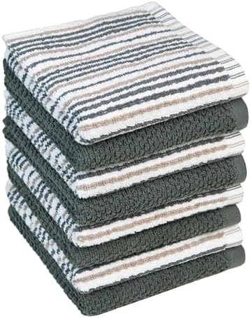 Bumble Premium Dish Cloths 12x12 Soft Absorbent Natural Cotton Reusable 8-Pack
