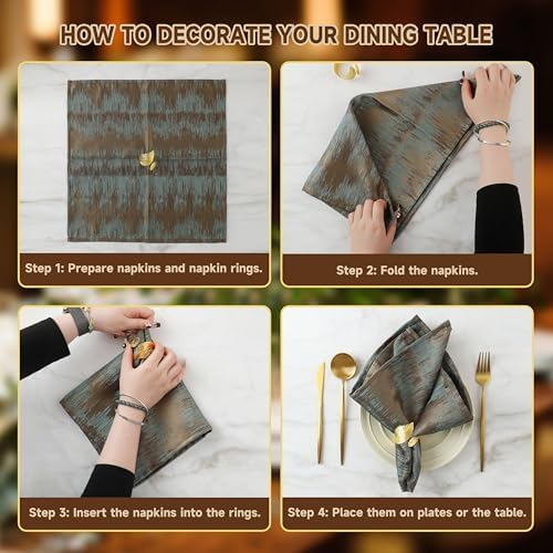 12 Joyful Napkin Rings Elegant Gold Leaf Napkins for Every Occasion