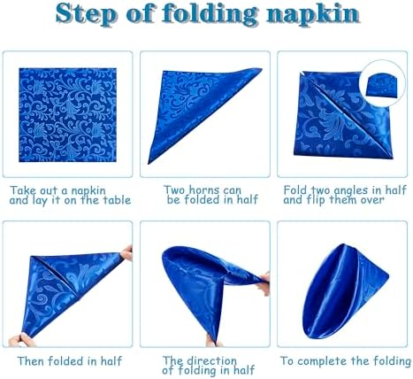 16 x Royal Blue Satin Napkins for Dining