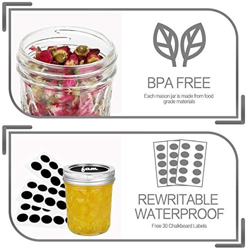 VERONES Mason Jars for Preserving Canning - 30 Pack