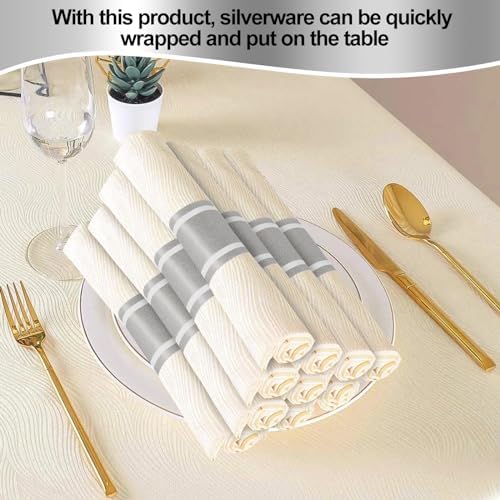 Matte Silver Napkin Rings for Parties Weddings