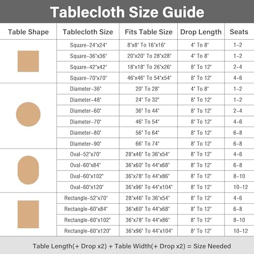 NEWISHER Small Square Faux Linen Tablecloth Rustic Farmhouse 24x24 Inch