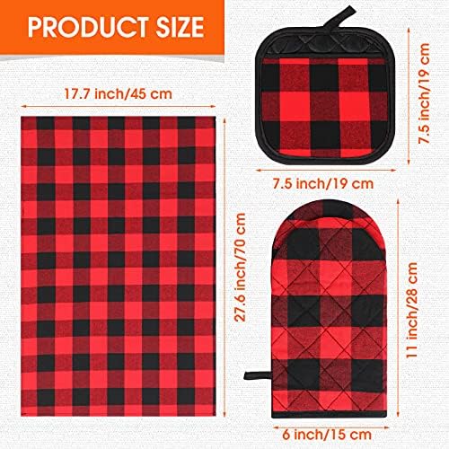 SATINIOR 6-Piece Buffalo Plaid Kitchen Set