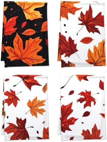 Fall Modern Tea Towels - 4PCS Set with 16x24in Design