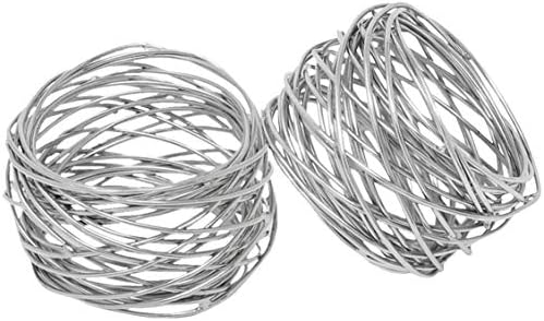 Elegant Silver Metal Mesh Napkin Rings for Dining Tables