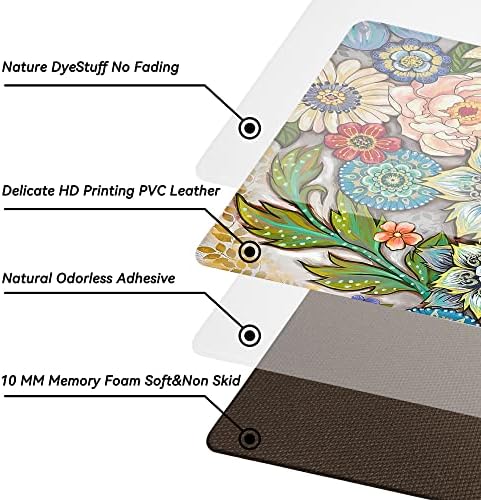 Boho Floral Kitchen Rugs