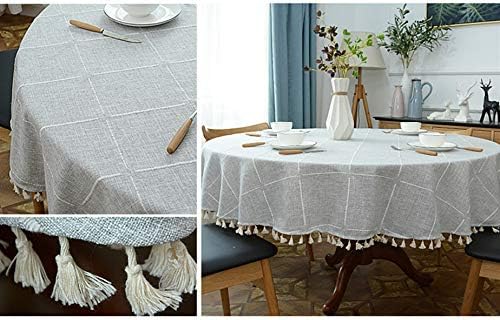 Dimatic 63 Plaid Tassel Tablecloth