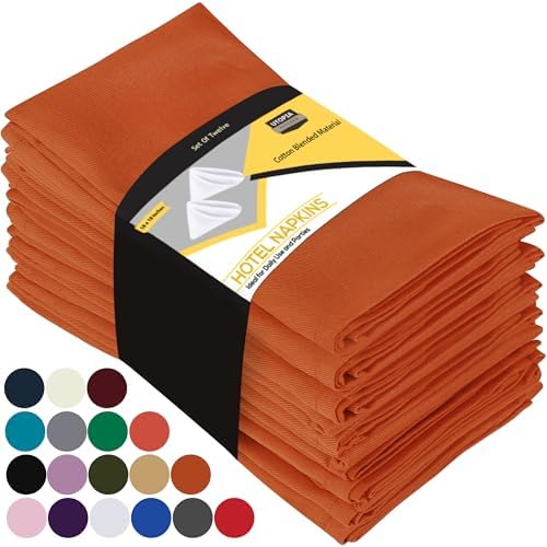 Utopia Kitchen Orange Cloth Napkins 12-Pack