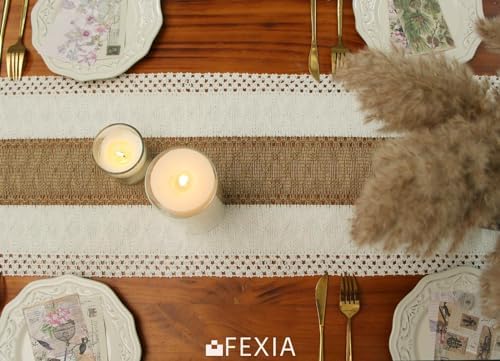 FEXIA Boho Rustic Table Runner 72-Inch for Home Special Events