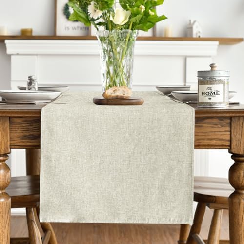 Artoid Mode Beige Table Runner Washable Kitchen Dining Decoration