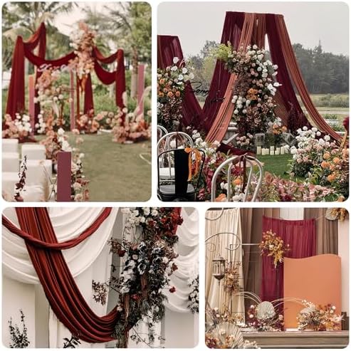 Elegant 2-Pack Burgundy Table Runner for Weddings and Parties