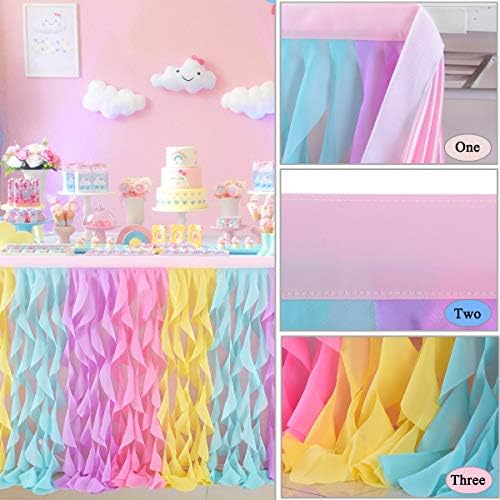 Rainbow Curly Willow Table Skirt