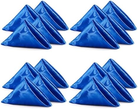 16 x Royal Blue Satin Napkins for Dining