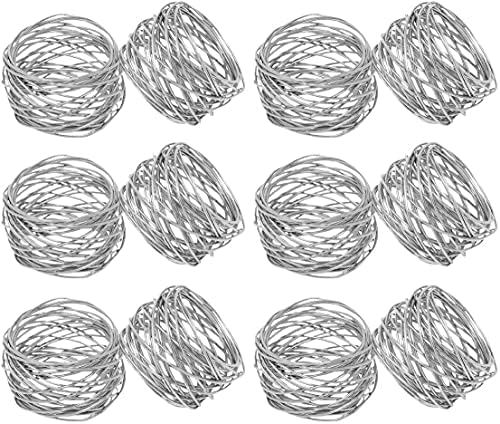 Elegant Silver Metal Mesh Napkin Rings for Dining Tables