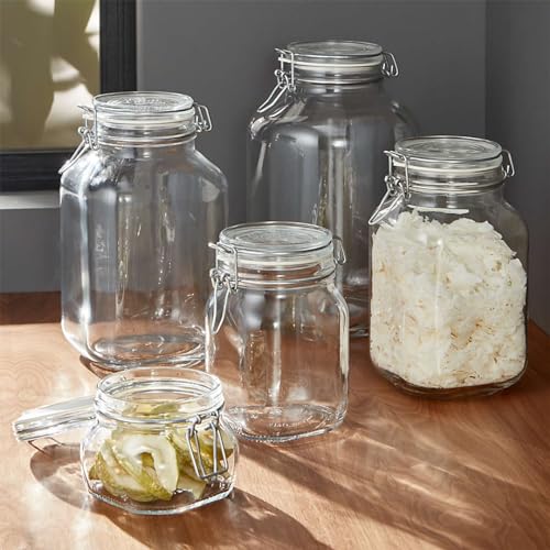 Bormioli Rocco Fido Clear Glass Jar 15L Stainless Steel 100 Recyclable