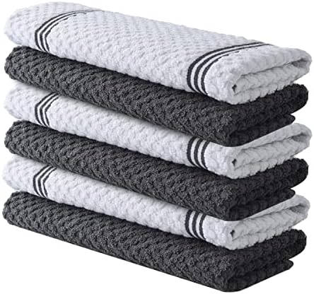 Infinitee Xclusives Kitchen Towels Soft Absorbent 100 Cotton Set of 6