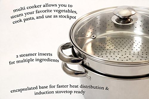 EXCELSTEEL 8 Quart 4 Piece Stainless Steel Cookware Set