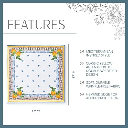 Elrene Home Fashions Capri Lemon Napkins