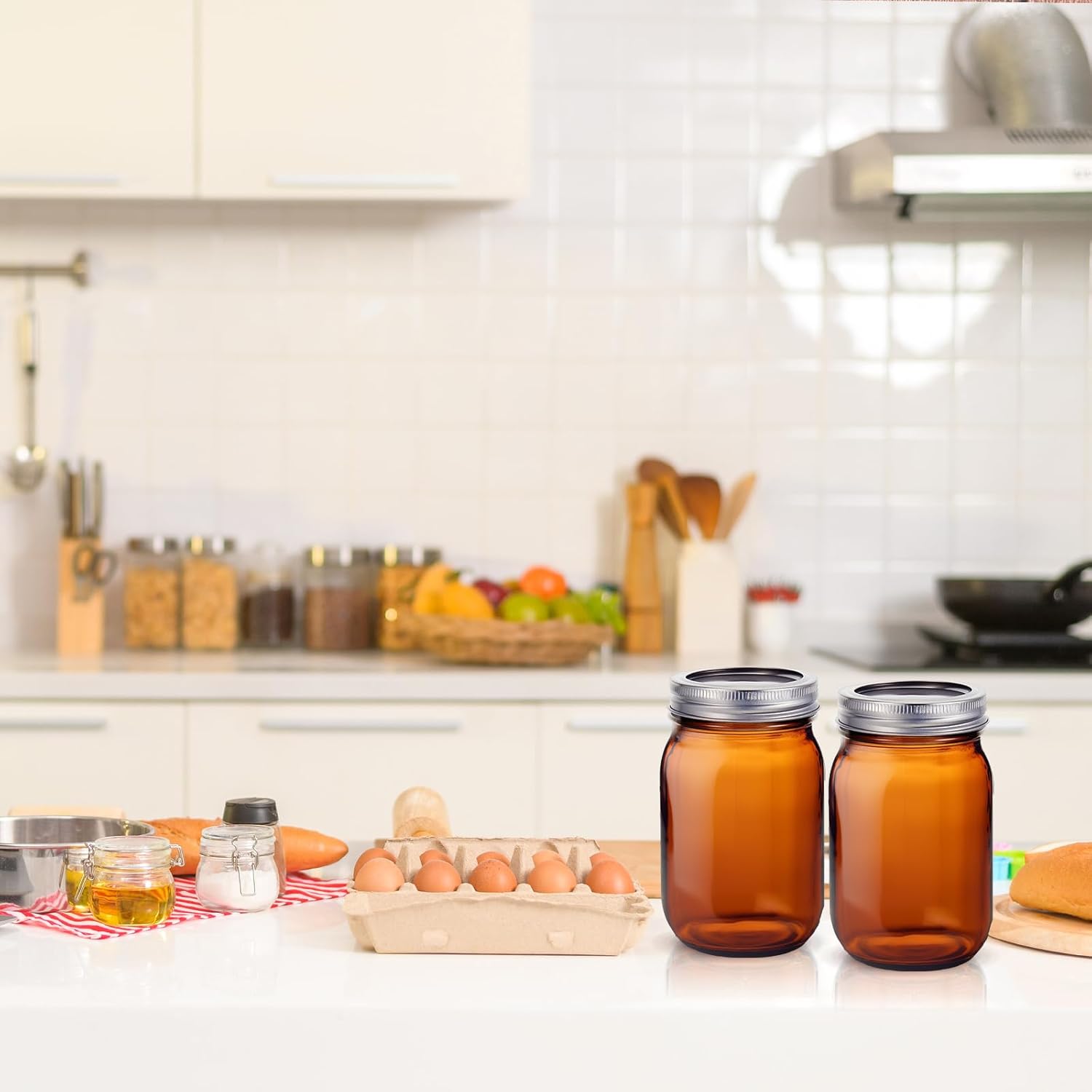 Norme 8-Piece Amber Mason Jars