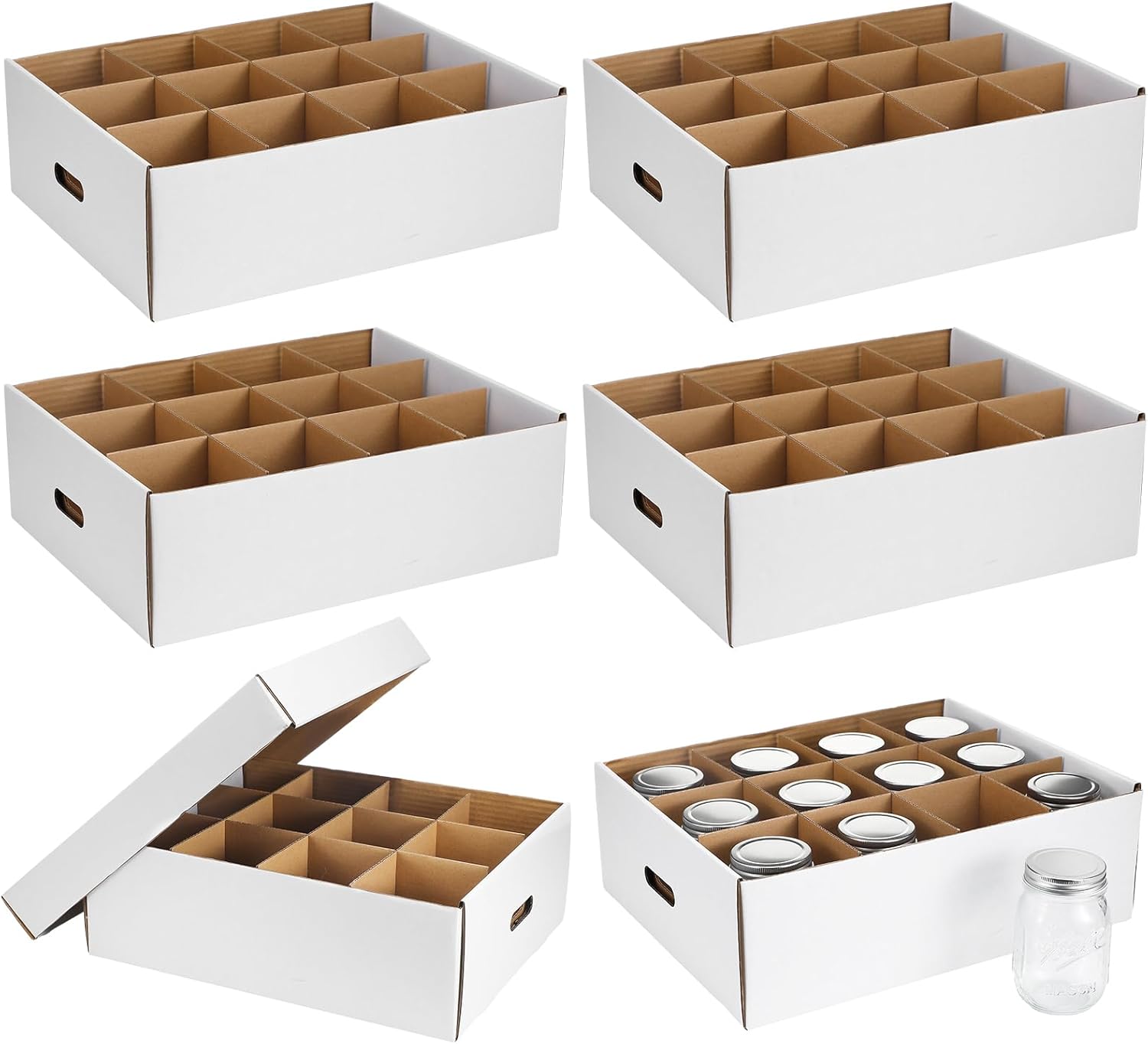 6-Piece Stackable Mason Jar Storage Box